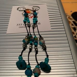 Long turquoise earrings